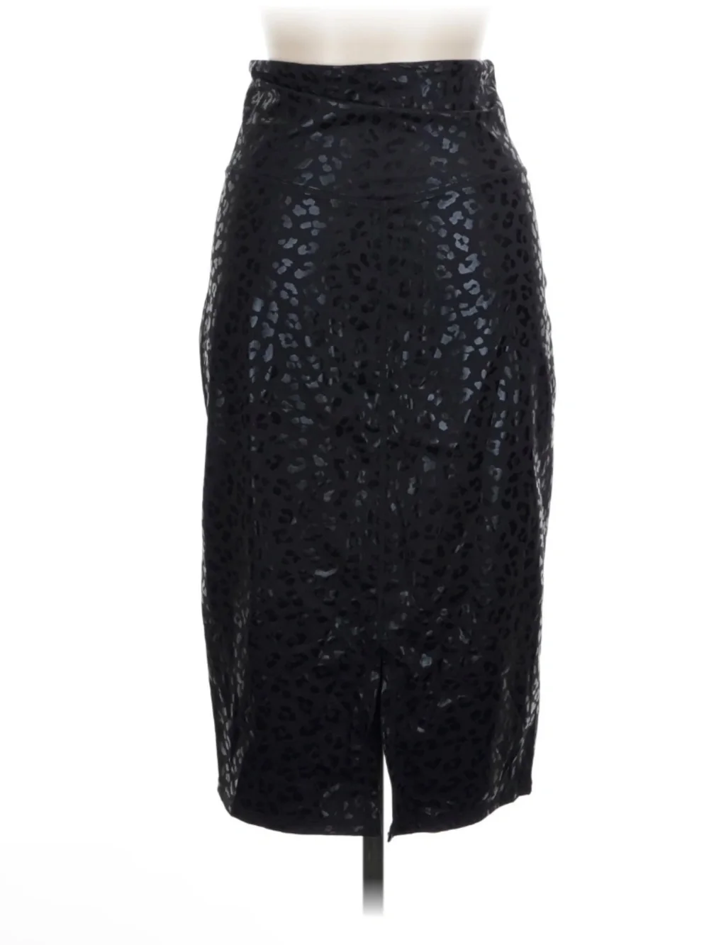 Women black leather skirt